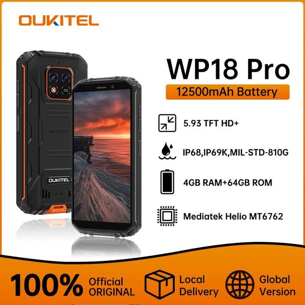 Oukitel WP18 Pro 4GB/64Гб, 12500mAh, IP68, IP69, Touch ID кращий протиударний телефон wp18pro фото