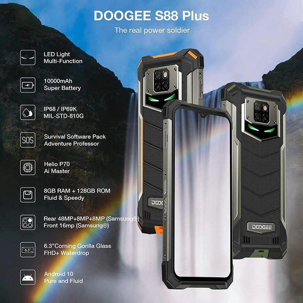 Протиударний телефон 10000 mAh Батарея Doogee S88 Plus 8/128 Гб dg88plus2 фото